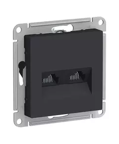 Механизм розетки компьютерной 2-м AtlasDesign RJ45 + RJ45 кат.5e карбон SchE ATN001085