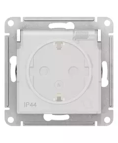 Механизм розетки 1-м СП AtlasDesign Aqua 16А IP44 с заземл. защ. шторки с защ. крышкой бел. SchE ATN440146