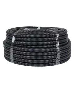 Труба гофрированная FRHF d25мм с протяжкой черн. (уп.75м) Plast PROxima EKF FRHF-25