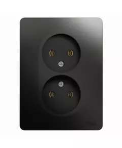 Розетка 2-м СП Glossa 16А IP20 без заземл. в сборе антрацит SchE GSL000720