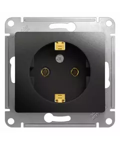 Механизм розетки 1-м СП 1мод. Glossa 16А IP20 с заземл. антрацит SchE GSL000743