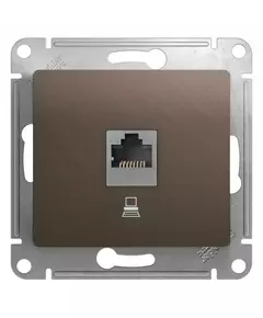 Механизм компьютерной розетки 1-м Glossa RJ45 кат.5е шоколад SchE GSL000881K