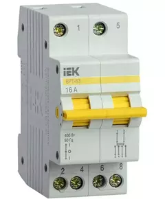 Выключатель-разъединитель трехпозиционный 2п ВРТ-63 16А IEK MPR10-2-016
