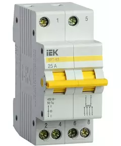 Выключатель-разъединитель трехпозиционный 2п ВРТ-63 25А IEK MPR10-2-025