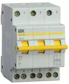 Выключатель-разъединитель трехпозиционный 3п ВРТ-63 40А IEK MPR10-3-040