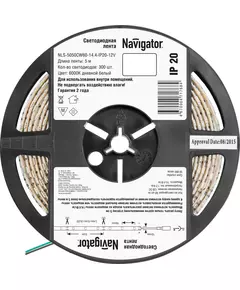 Лента светодиодная 71 768 NLS-5050CW60-14.4-IP20-12V R5 14.4Вт/м (уп.5м) Navigator 71768