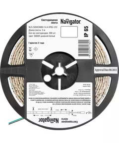 Лента светодиодная 71 769 NLS-5050CW60-14.4-IP65-12V R5 14.4Вт/м (уп.5м) Navigator 71769