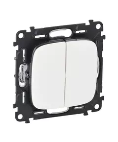 Механизм выключателя 2-кл. СП Valena Allure 10А IP20 250В с лиц. панелью безвинт. зажимы бел. Leg 752705
