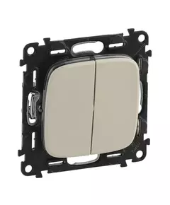 Механизм выключателя 2-кл. СП Valena Allure 10А IP20 250В с лиц. панелью безвинт. зажимы сл. кость Leg 752805