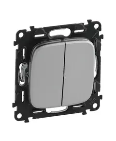 Механизм выключателя 2-кл. СП Valena Allure 10А IP20 250В с лиц. панелью безвинт. зажимы алюм. Leg 752905