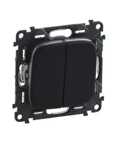Механизм выключателя 2-кл. СП Valena Allure 10А IP20 250В с лиц. панелью безвинт. зажимы антрацит Leg 752915