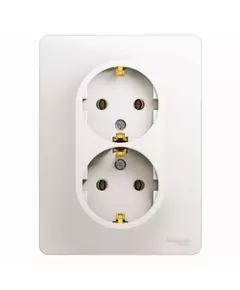 Розетка 2-м СП Glossa 16А IP20 с заземл. в сборе перламутр. SchE GSL000624