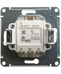 Механизм выключателя 3-кл. СП Glossa 10А IP20 (сх. 3) 10AX перламутр. SchE GSL000631