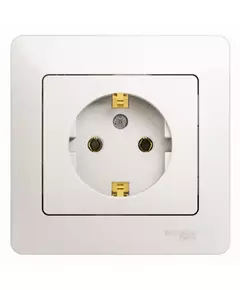 Розетка 1-м СП Glossa 16А IP20 с заземл. в сборе перламутр. SchE GSL000642