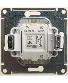 Механизм выключателя 2-кл. СП Glossa 10А IP20 (сх. 5) 10AX перламутр. SchE GSL000651
