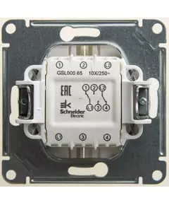 Механизм переключателя 2-кл. СП Glossa 10А IP20 (сх. 6/2) 10AX перламутр SchE GSL000665
