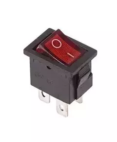 Выключатель клавишный 250В 6А (4с) ON-OFF красн. с подсветкой Mini (RWB-20; SC-768) Rexant 36-2190