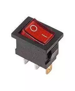 Выключатель клавишный 250В 6А (3с) ON-OFF красн. с подсветкой Mini (RWB-206; SC-768) Rexant 36-2150