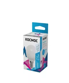 Лампа светодиодная GL45 7.5Вт 220В E14 4500К Космос LkecLED7.5wGL45E1445