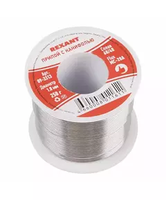 Припой с канифолью 250гр. d1.0мм (Sn60 Pb40 Flux 2.2%) REXANT 09-3313