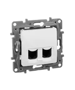 Механизм розетки комп. СП Etika RJ45 + RJ45 CAT.5E UTP бел. Leg 672255