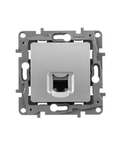 Механизм розетки информ. 1-м СП Etika RJ45 CAT.5E UTP алюм. Leg 672441