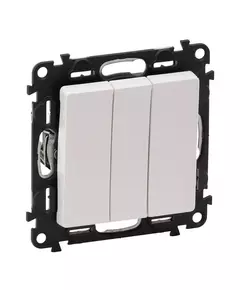 Механизм выключателя 3-кл. СП Valena Life 10А IP20 250В 10AX с лиц. панелью винт. зажимы бел. Leg 752403