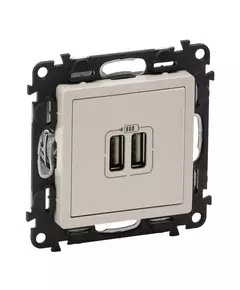 Механизм розетки USB Valena Life 2 разъема 240В/5В 1500мА с лиц. панелью сл. кость Leg 753512