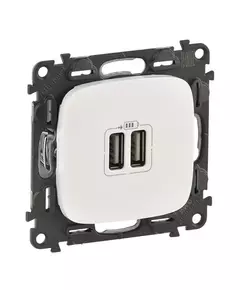 Устройство зарядное Valena Allure с 2-мя USB-разъемами 240В/5В 1500мА с лиц. панелью бел. Leg 754995