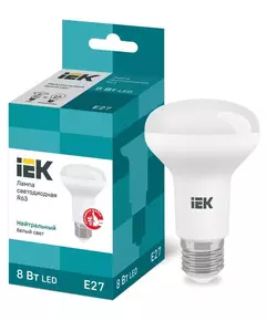 Лампа светодиодная ECO R63 8Вт 4000К бел. E27 720лм 230-240В IEK LLE-R63-8-230-40-E27