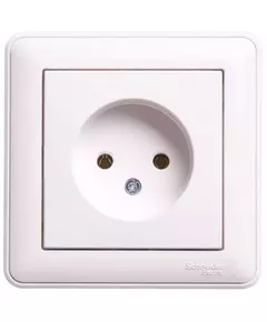 Розетка 1-м СП W59 16А IP20 без заземл. без защ. шторок в сборе бел. SchE RS16-153-18