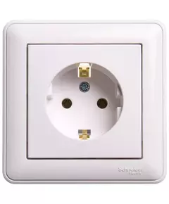Розетка 1-м СП W59 16А IP20 с заземл. без защ. шторок бел. SchE RS16-154-18