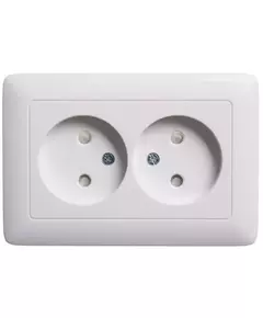 Розетка 2-м СП Хит 16А IP20 без заземл. защ. шторки бел. SchE RS16-230-B