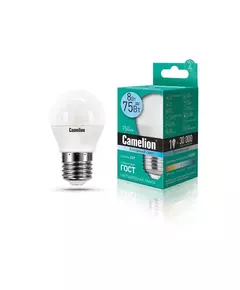 Лампа светодиодная LED8-G45/845/E27 8Вт шар 4500К бел. E27 750лм 170-265В Camelion 12394