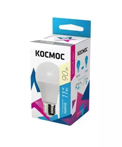 Лампа светодиодная A60 11Вт 3000К E27 220В КОСМОС LkecLED11wA60E2730