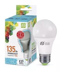 Лампа светодиодная LED-A60-standard 15Вт грушевидная 4000К бел. E27 1350лм 160-260В ASD 4690612002101