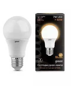 Лампа светодиодная Black A60 7Вт грушевидная 3000К тепл. бел. E27 680лм 150-265В Gauss 102502107