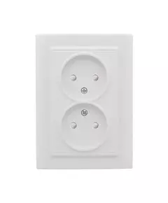 Розетка 2-м СП Минск 10А IP20 без заземл. защ. шторки бел. Basic EKF ERR10-102-100