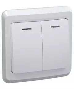 Выключатель 2-кл. СП Вега 10А IP20 ВС10-2-1-ВБ с индикацией бел. IEK EVV21-K01-10-DM