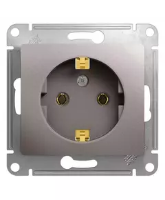 Механизм розетки 1-м СП Glossa 16А IP20 250В с заземл. платина SchE GSL001243