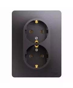 Розетка 2-м СП Glossa 16А IP20 250В с заземл. в сборе графит SchE GSL001324