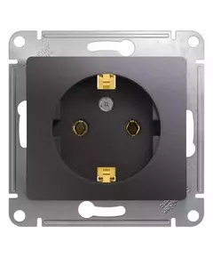 Механизм розетки 1-м СП Glossa 16А IP20 250В с заземл. графит SchE GSL001343
