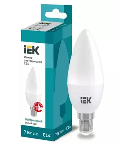 Лампа светодиодная ECO C35 7Вт свеча 4000К E14 230В IEK LLE-C35-7-230-40-E14