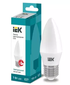 Лампа светодиодная ECO C35 7Вт свеча 4000К E27 230В IEK LLE-C35-7-230-40-E27