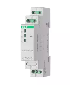 Реле контроля фаз CZF-310 (1 модуль; монтаж на DIN-рейке; 3х400/230+N 8А 1NO/NC IP20) F&F EA04.001.005