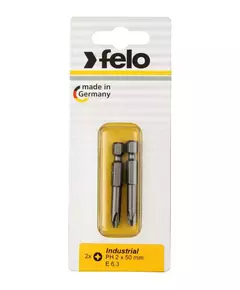 Бита крестовая PH 2х50 серия Industrial (уп.2шт) в блистере Felo 03202536