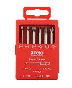 Набор бит SL/H (+/-) Industrial 73мм в кейсе (уп.6шт) Felo 03292716