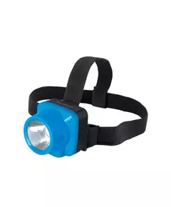 Фонарь налобный аккумуляторный LED5375 220В 0.4Вт LED 2 реж. пластик голуб. Ultraflash 14252