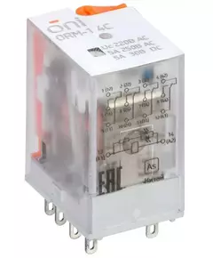 Реле интерфейсное ORM-1 4C 220В AC с LED и тест. кнопкой ONI ORM-1-4C-AC220V-L-B