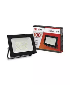 Прожектор светодиодный СДО-7 100Вт 230В 6500К IP65 черн. IN HOME 4690612034652